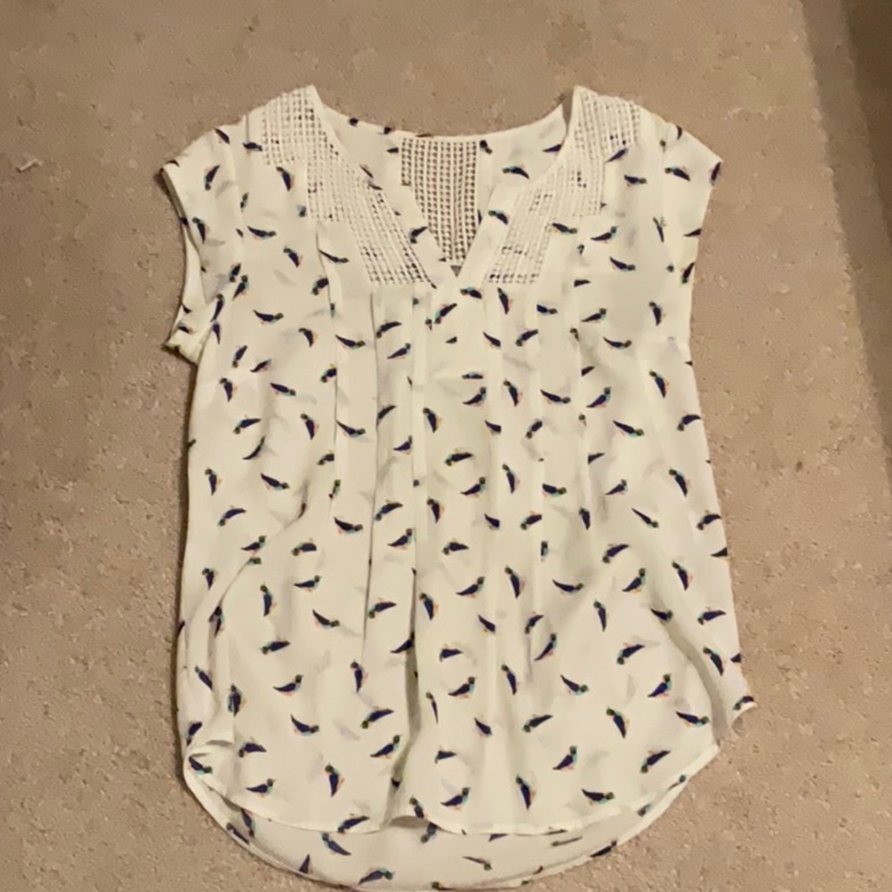 Capped Sleeve White Blouse
